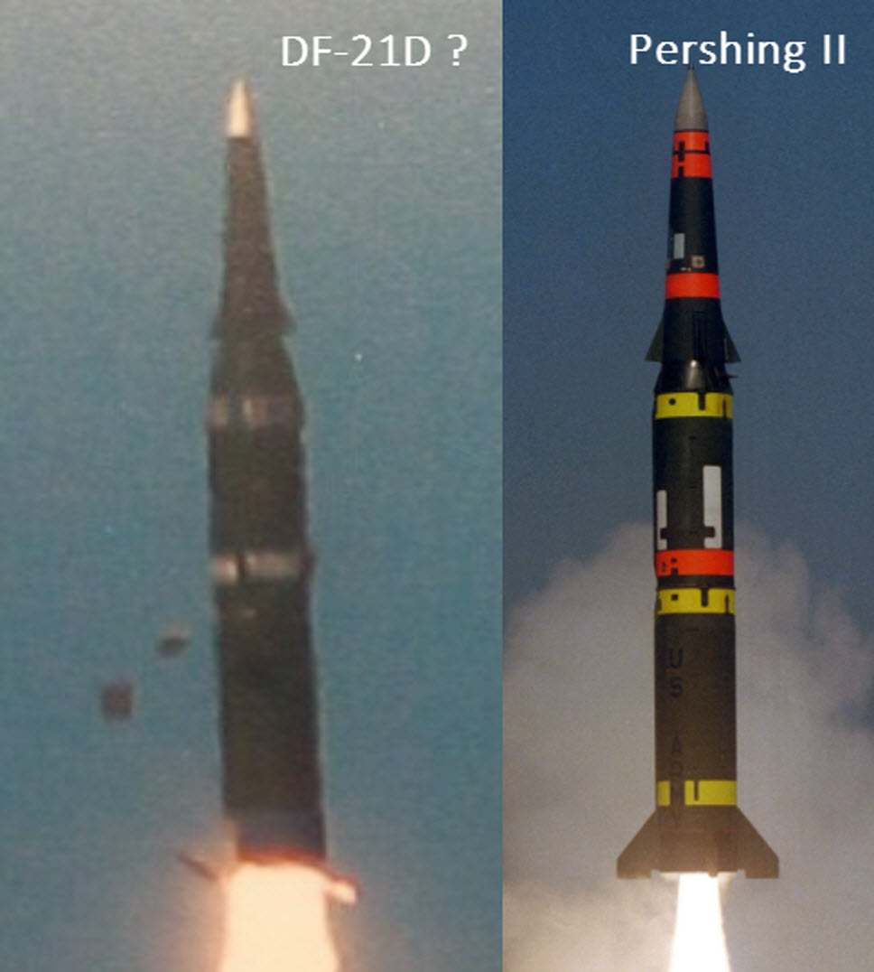 Comparaison de DF-21D (??) et de Pershing II