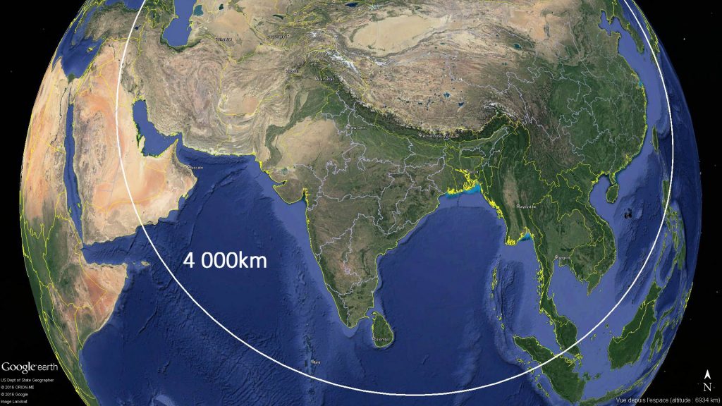 4 000km à partir de la cordillère de Kunlun