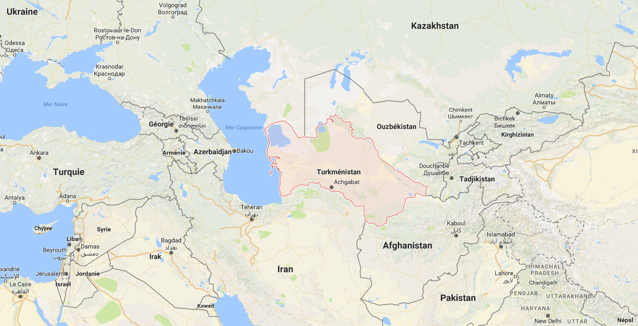 La localisation du Turkménistan